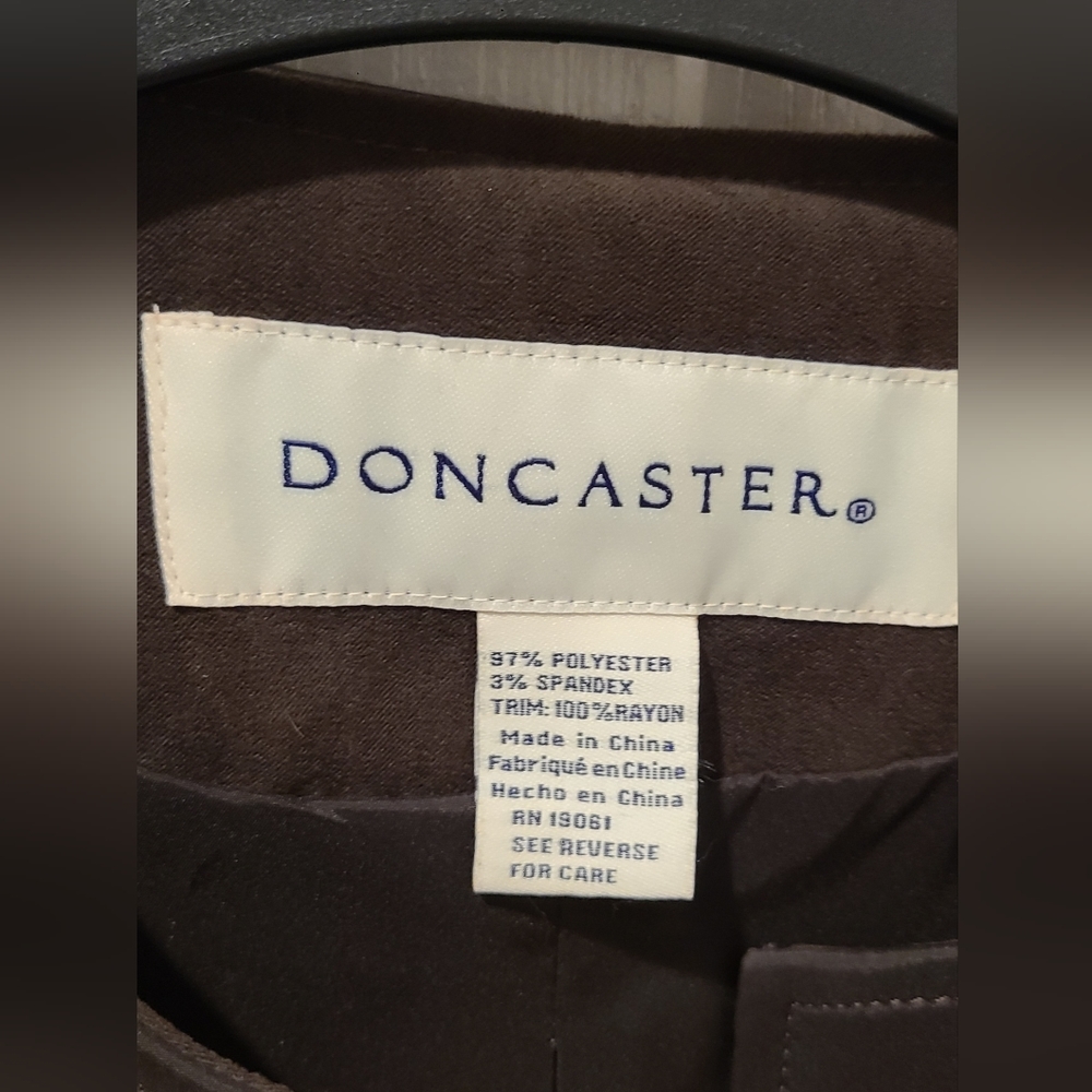 Doncaster Chocolate Brown SOFT Quilted Zip Blazer Jacket Chic - Picture 16 of 16